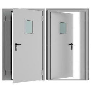 Дверь DoorHan/1550/2050/Противопож.EI60/двухств./остеклен./глад./глад./RAL7035/прав./угл. рама, DPO601/1550/2050/7035/R/N
